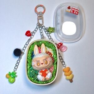 Bedazzled Labubu Wacky Mart Bag Charm - Salad